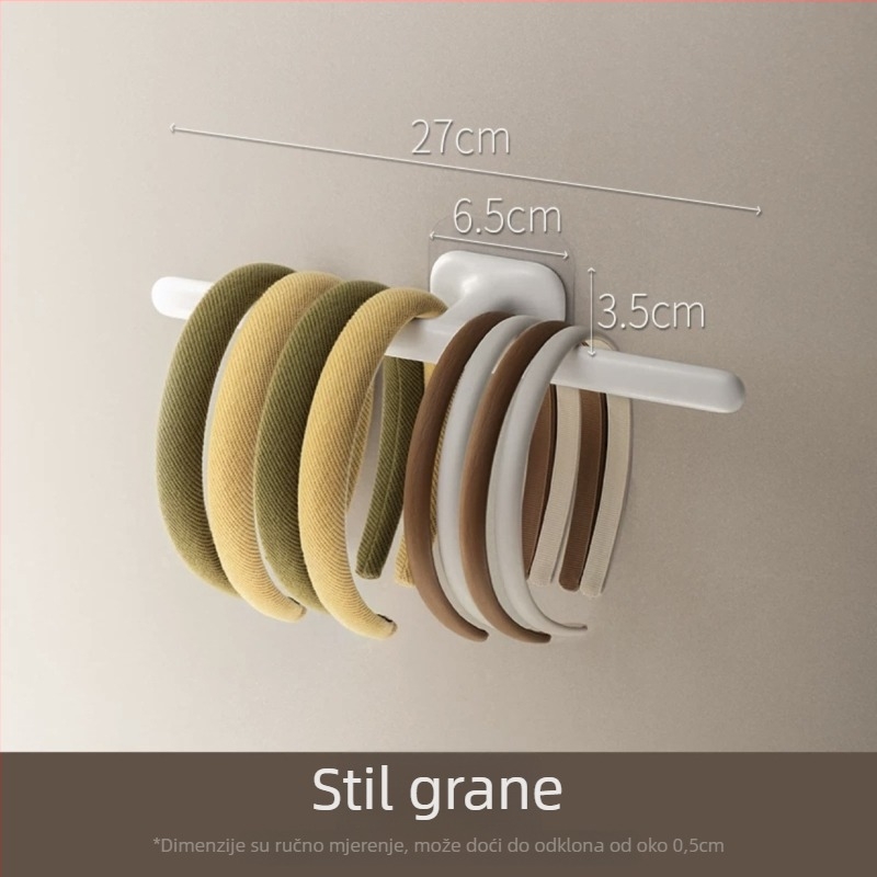 Zidni držač za kosu i dodatke, kreativnog stila, plastični, montaža vakuumskim zatvaranjem na zid, 1 sloj, za skladištenje šminke