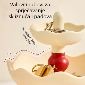 3-etačni stolni držač za nakit, plastični, moderni minimalistički stil, višenamjenski organizator za nakit
