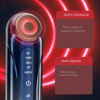 Uređaj za njegu lica s EMS mikrostrujom za lifting, fototerapijom i vibracijskim masažom, za oči, vrat i lice (DR06)