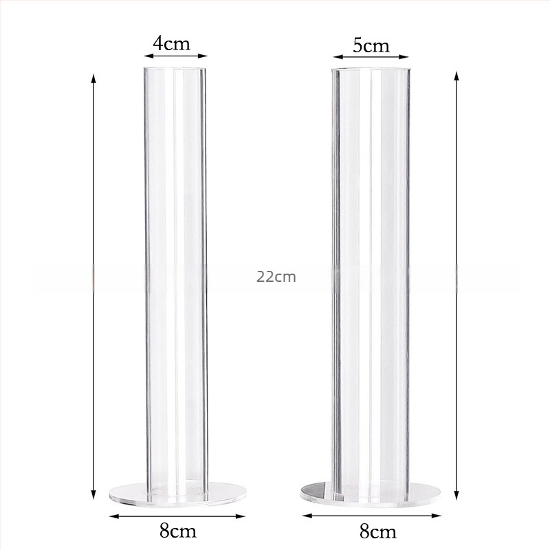 Prozirni akrilni stalak za trake za kosu, cilindrični dizajn okrugle cijevi, spojna konstrukcija