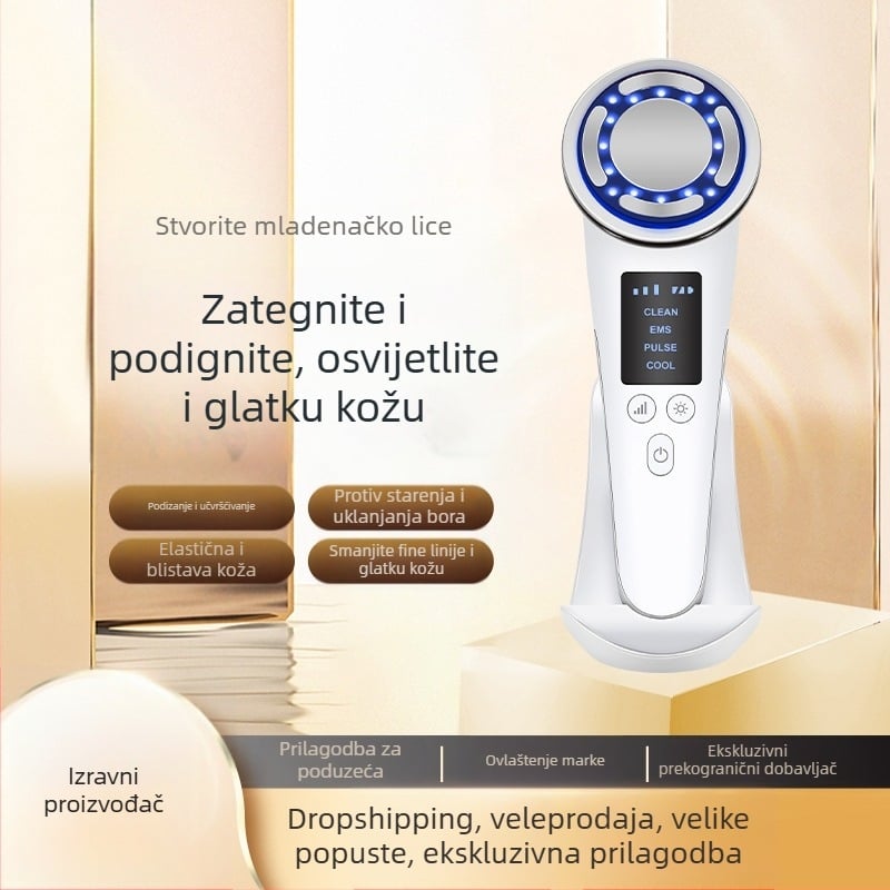 Uređaj za njegu lica s terapijom boja svjetla, terapija ionima (negativni/pozitivni), obnova kože, lifting i zatezanje, ugrađena baterija 800–1000 mAh