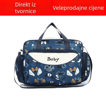 Torba za mamu s printom životinja, velika kapaciteta, Oxford tkanina, podstava od najlona, zakrivljena naramenica