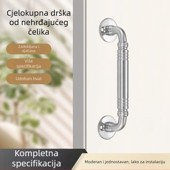 Drška za vrata ormara – nehrđajući čelik, šipkastog oblika, brušeni završetak, montaža na površinu, moderni minimalistički stil