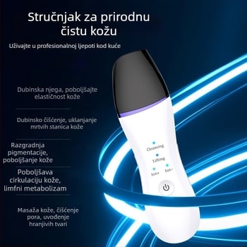 Ultrazvučni peeling uređaj s negativnim ionima za čišćenje pora i ekstrakciju crnih točkica i akni, prijenosni, ugrađena baterija 300–500 mAh, IPX0, za kućnu upotrebu