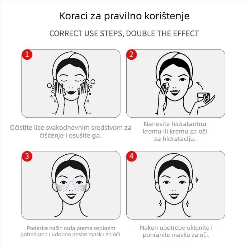 EMS mikrostrujni masažer za oči, kućna upotreba, prijenosno, ugrađena baterija (<300 mAh), IPX0