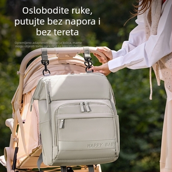 Ruksak za majku i dijete s toplinskom izolacijom, velika kapaciteta za bočice i mlijeko, suho-vlažno odvajanje, vodootporan Oxford materijal