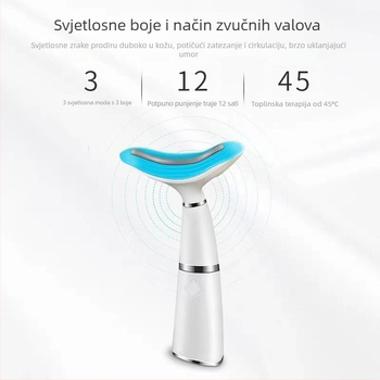 Yeahsmile uređaj za njegu lica i vrata – prijenosan za kućnu upotrebu, masaža i podizanje, baterija 300–500mAh, vibracija i toplinski tretman, IPX0