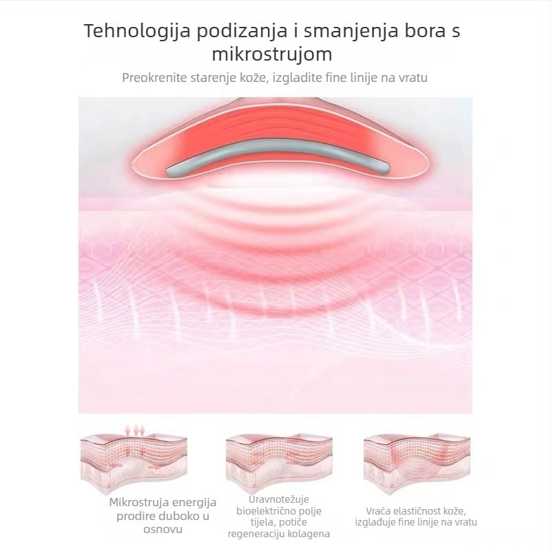 Yeahsmile uređaj za njegu lica i vrata – prijenosan za kućnu upotrebu, masaža i podizanje, baterija 300–500mAh, vibracija i toplinski tretman, IPX0