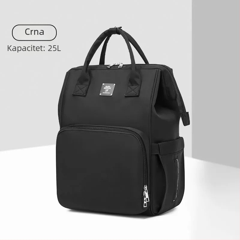 Torba za mamu s velikim kapacitetom — Oxford materijal, Vodootporna, Izolacija, Suho/mokro odjeljak, Proširivi kapacitet