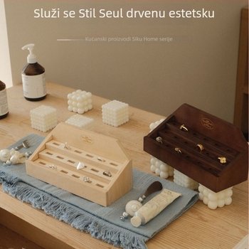 Držač za prstenje, drveni, nordijski stil, ručno izrađeno, jednoslojni (drveni; nordijski stil; ručno izrađeno; jednoslojni)