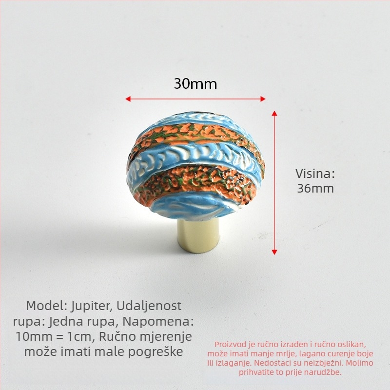 Planet ručka za ladicu — modernog jednostavnog stila, materijal: smola + aluminijska legura, završna obrada: oksidacija + prskanje