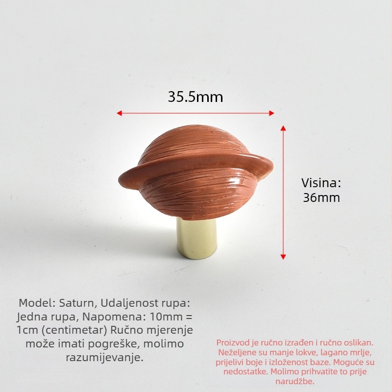 Planet ručka za ladicu — modernog jednostavnog stila, materijal: smola + aluminijska legura, završna obrada: oksidacija + prskanje