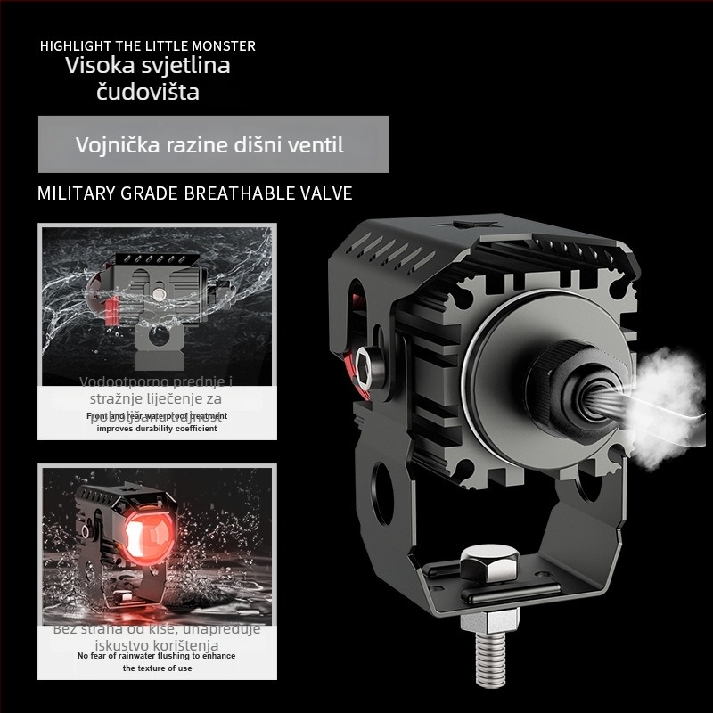 LED svjetlo za motor s dnevnim svjetlom, ulaz 12–80V, 40W za par, kućište od aluminijske legure + PC, gornja kapica i U-oblik nosača, zaštita od prašine i vode A+, više režima osvjetljenja