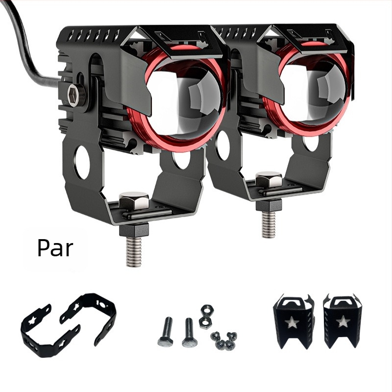 LED svjetlo za motor s dnevnim svjetlom, ulaz 12–80V, 40W za par, kućište od aluminijske legure + PC, gornja kapica i U-oblik nosača, zaštita od prašine i vode A+, više režima osvjetljenja