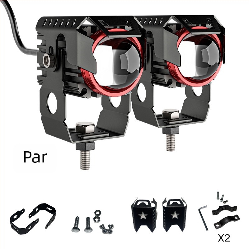 LED svjetlo za motor s dnevnim svjetlom, ulaz 12–80V, 40W za par, kućište od aluminijske legure + PC, gornja kapica i U-oblik nosača, zaštita od prašine i vode A+, više režima osvjetljenja
