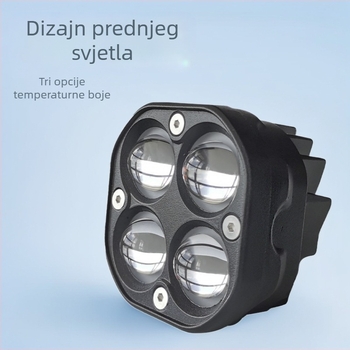 LED kvadratno svjetlo za motocikl, motiv četverolistne deteline, dvostruka leća, off-road svjetlo