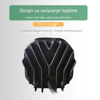 LED kvadratno svjetlo za motocikl, motiv četverolistne deteline, dvostruka leća, off-road svjetlo