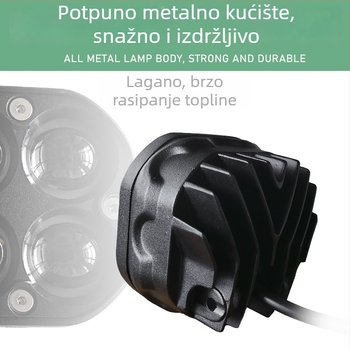 LED kvadratno svjetlo za motocikl, motiv četverolistne deteline, dvostruka leća, off-road svjetlo