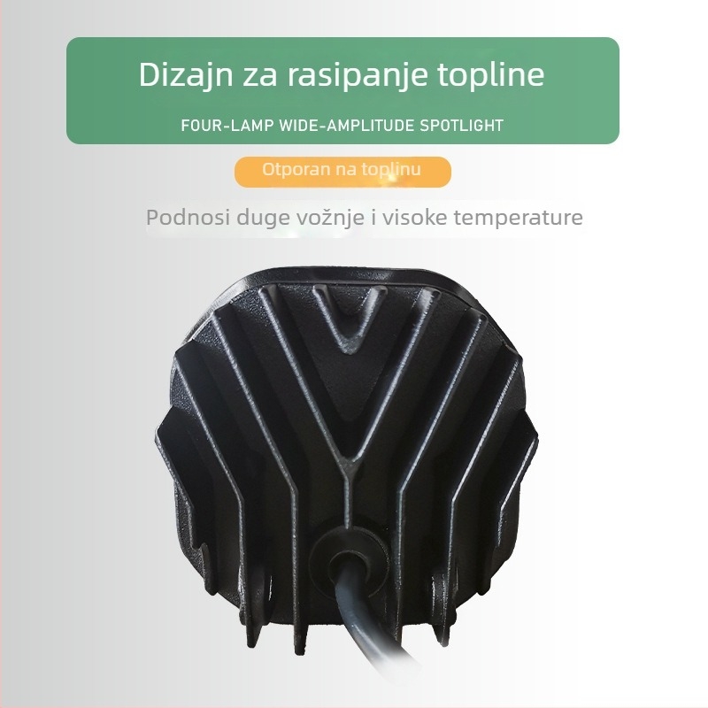 LED kvadratno svjetlo za motocikl, motiv četverolistne deteline, dvostruka leća, off-road svjetlo