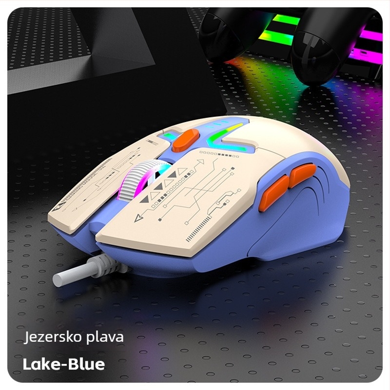 H6 optički gaming miš, USB kabelski, 6 tipki