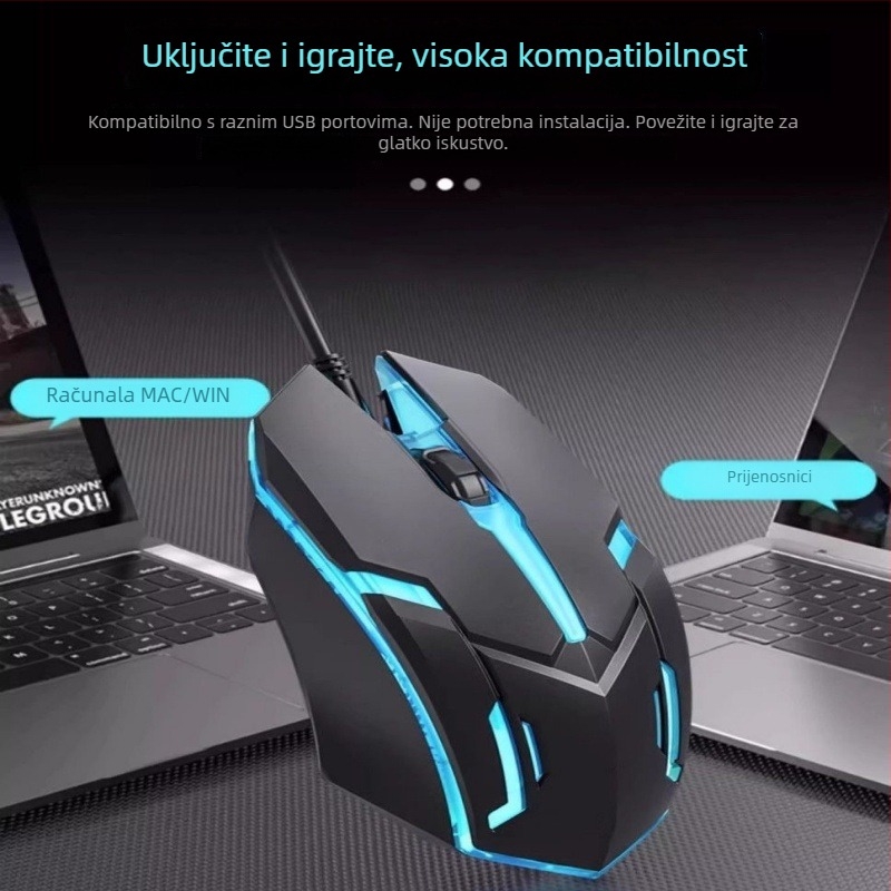 Gaming miš, žični USB, optički senzor, model X1djsb, marka Nothing