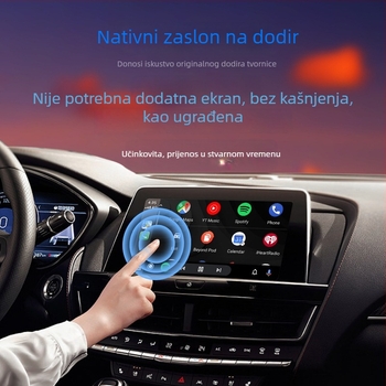 BY960H Android CarPlay Box — Bežični CarPlay adapter, kućište od aluminijske legure + kaljeno staklo 6H, pretvarač s kabela na bežični CarPlay