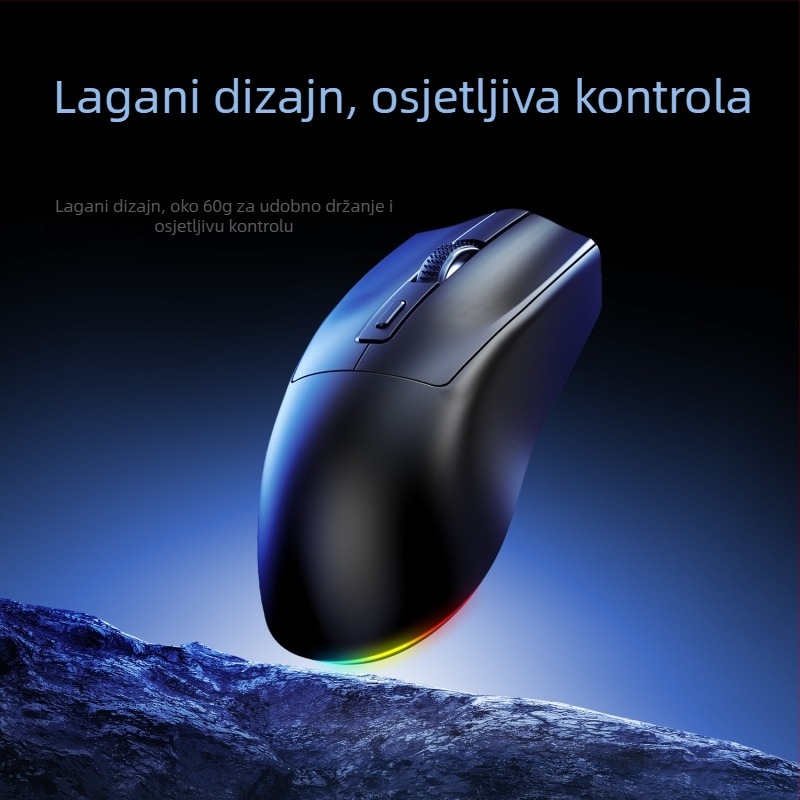 Crack X3 Bluetooth bežični miš s dvostrukim načinom i punjivom dokom, 3200 DPI, 6 tipki