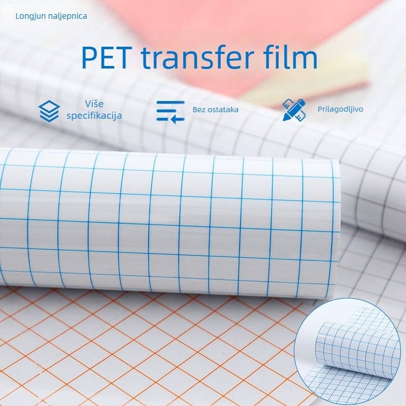 PET samoljepivi papir za transfer s mrežnim uzorkom — pravokutan, uklonjivo ljepilo, Glassine podloga