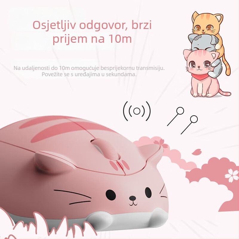 Sjajna bežična miša za laptop s 9 tipki, 1000 DPI, 2.4G + Bluetooth, PS/2 sučelje
