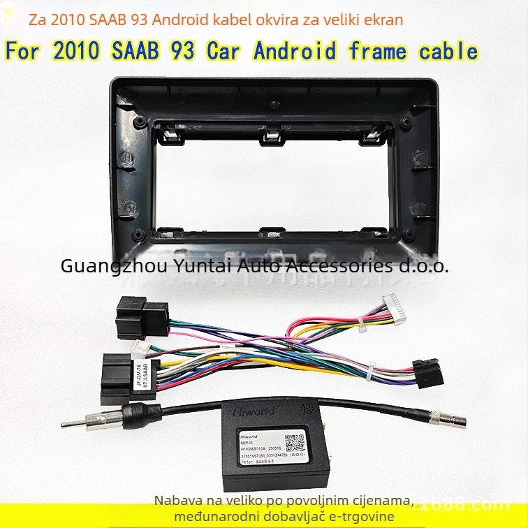 Saab 2010 Android navigacijski fasadni panel retrofit modul – SA-01, Evoresn/Yisen; Materijal: plastični okvir; Saab kompatibilan; Svrha: audio modifikacija