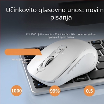 Bežični miš s 4000 DPI, 6 tipki, USB sučelje, 2.4G + Bluetooth, ugrađena punjiva baterija, ergonomski dizajn