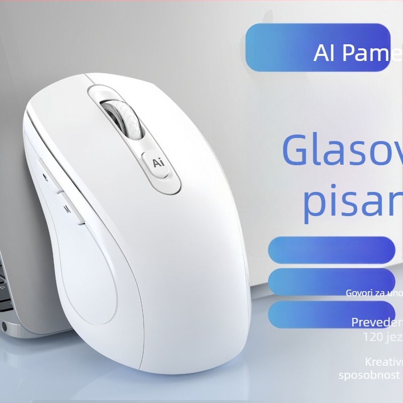 Bežični miš s 4000 DPI, 6 tipki, USB sučelje, 2.4G + Bluetooth, ugrađena punjiva baterija, ergonomski dizajn