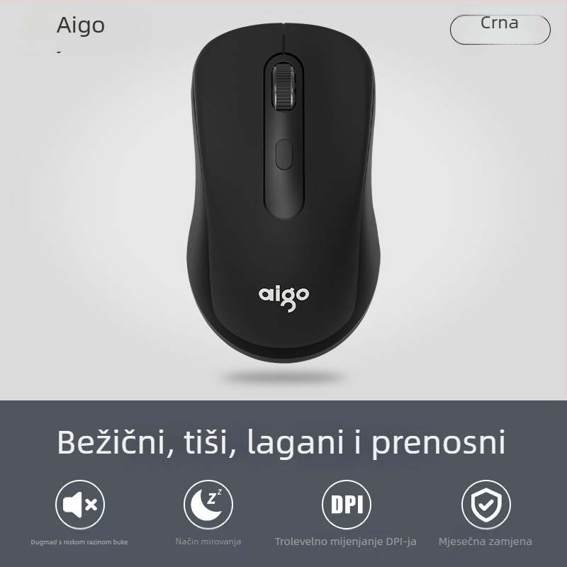 Patriot M21 bežični miš – 3 tipke, DPI 1600, 2.4G, Plug and Play, ergonomski