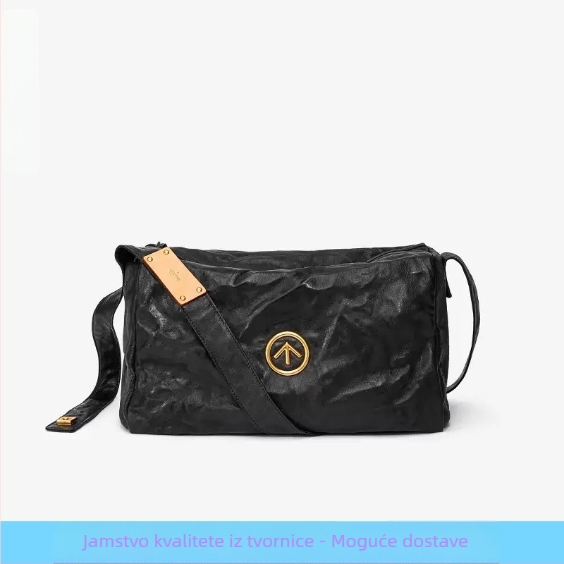Grotto Unisex Crossbody Torba od Prave Kože — Prvi Sloj Kože, Veliki Kapacitet