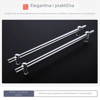 Držač za staklena vrata tuša, aluminijska zlitina, prilagodljiva razdaljina otvora, prilagodljivo obrađivanje, moderni minimalistički stil