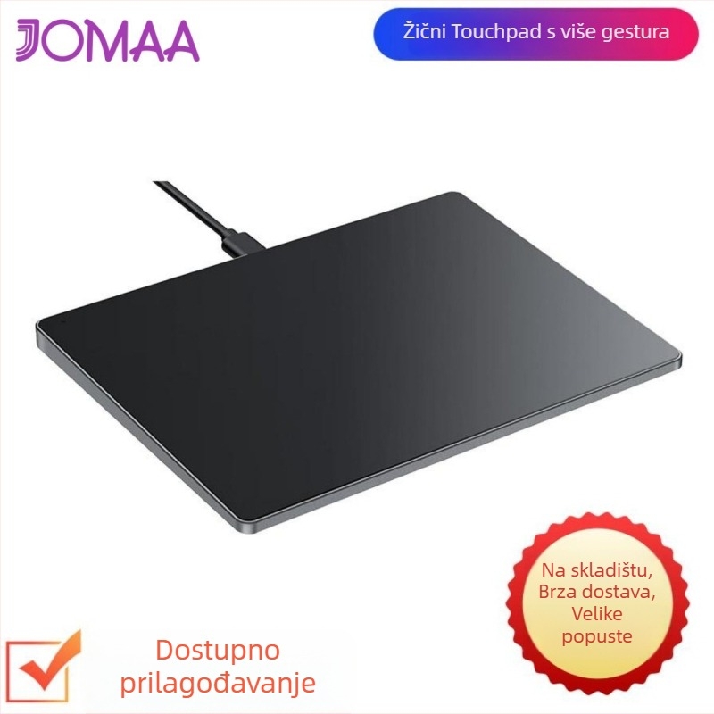 JOMAA kabelski touchpad s USB sučeljem, pogodan za prijenosna računala i stolna računala, 1600dpi, 2 tipke, ergonomski dizajn, radij dosega 0,8 m