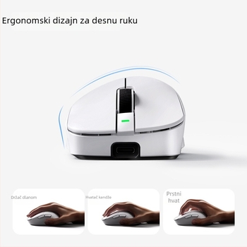 Gaming miš s žičnim i 2,4G bežičnim povezivanjem, PAW3950 senzor, 42000 DPI, ergonomski za desnu ruku