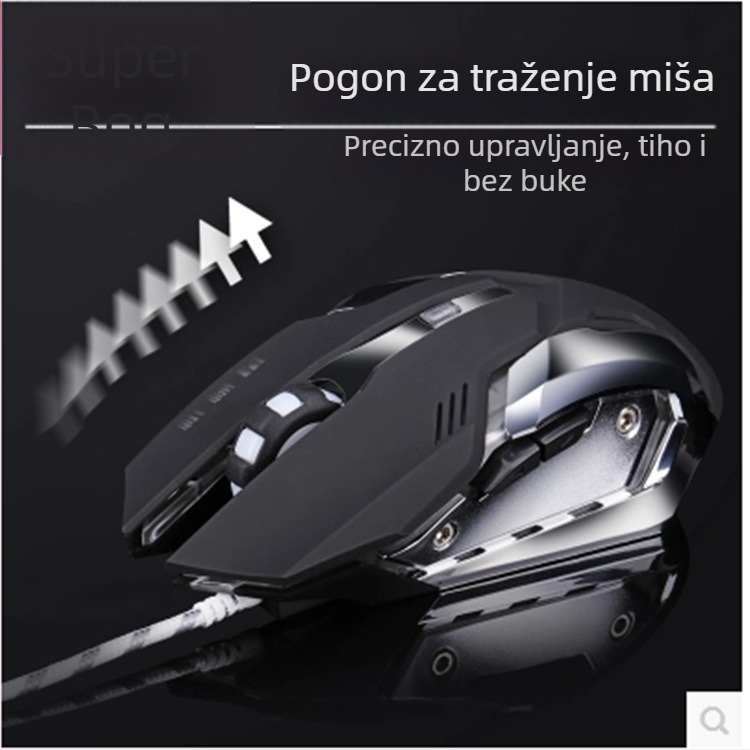 SXJ-02 Gaming miš – 3000 DPI, 6 tipki, USB kabel, ergonomski, četverostruki kotačić