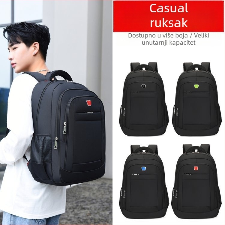 Ruksak od Oxford materijala, unisex, kapacitet 36–55 L, stil poslovni elitni, dišuće naramenice