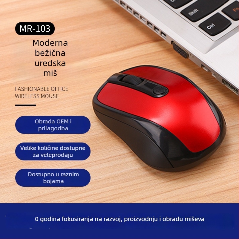 Bežična tiha uredska miška MR-105, dvostruki način, 1600 DPI, USB, 4 tipke