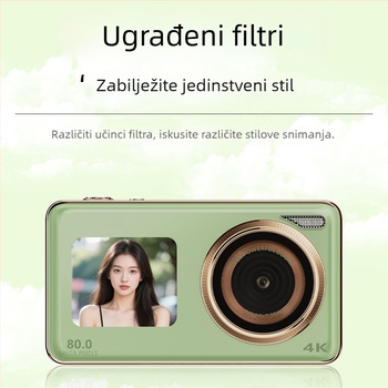 Studentska digitalna kamera s prednjom i stražnjom dvostrukom kamerom, 18x optički zoom, CMOS senzor 12 MP, 3,0 inčni LCD, 1080p video, elektronička stabilizacija