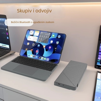 Bluetooth sklopiva tipkovnica s kožnim futrolom, 64 tipke, ABS materijal, škarasti prekidači