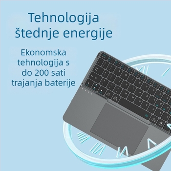 Bluetooth sklopiva tipkovnica s kožnim futrolom, 64 tipke, ABS materijal, škarasti prekidači