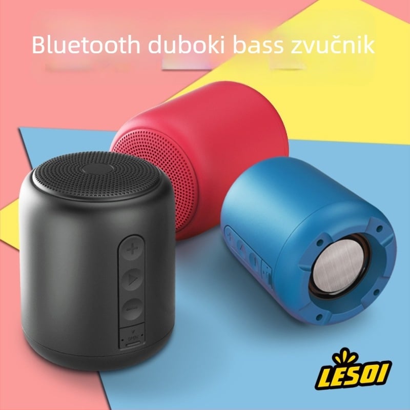 Bluetooth zvučnik prijenosni cilindrični, IPx3 vodootporan, 5W, Bluetooth 5.3, 60 Hz–15 kHz, ugrađena baterija 1200–2000 mAh