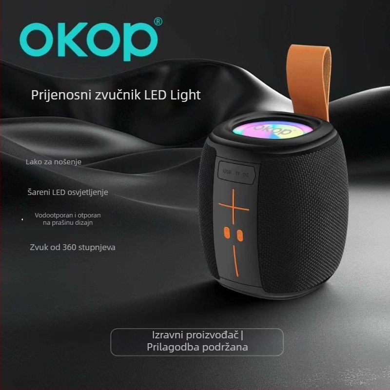 Vanjski Bluetooth zvučnik – ugrađena baterija 1000–1200mAh; Snaga 5W; Bluetooth 5.3; Frekvencijski odziv 20Hz-20kHz; Domet 10m