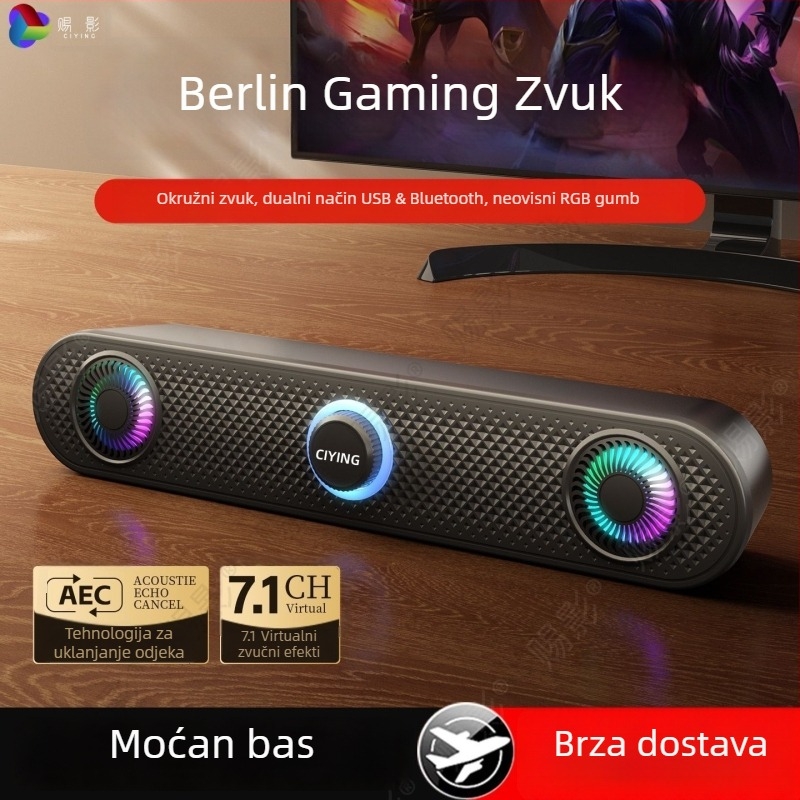 Shadow USB/Bluetooth 5.3 računalni zvučnici 2.0 stereo, 6W izlaz, 40 Hz–20 kHz
