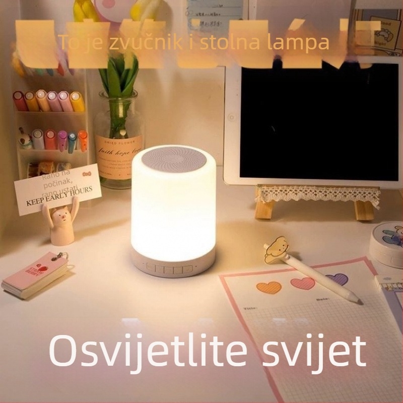 Bluetooth zvučnik s ambijentalnim osvjetljenjem i dodirnom lampom, bežični zvuk s subwooferom