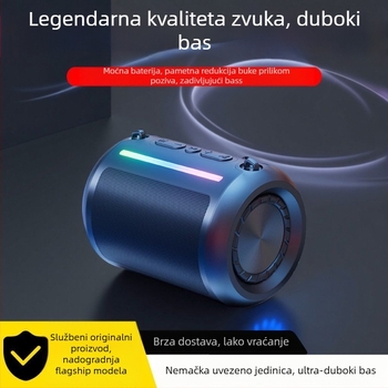Subwoofer AI Bluetooth zvučnik s dubokim basom, Bluetooth veza, raspon frekvencija 100 Hz–20 kHz, SNR ≥70 dB, ABS kućište, IPX7 vodootpornost