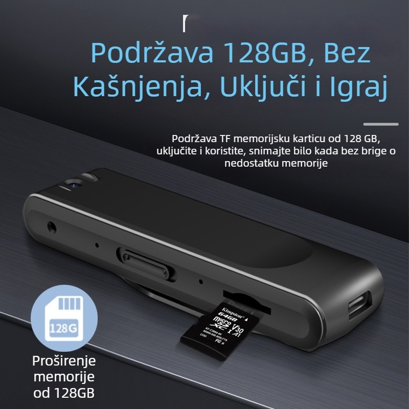 D10 profesionalna kamera za snimanje: 1080p CMOS, noćno snimanje, microSD pohrana, 12 sati baterije