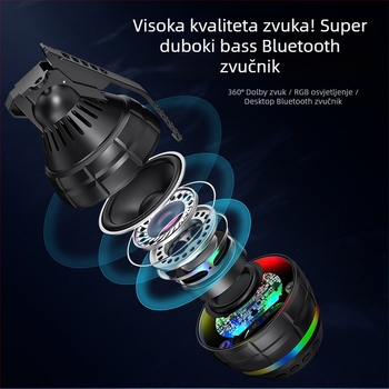 Prijenosni Bluetooth zvučnik s FM radiom, 5W izlaz, ugrađena baterija 1000-1200 mAh, Bluetooth 5.3